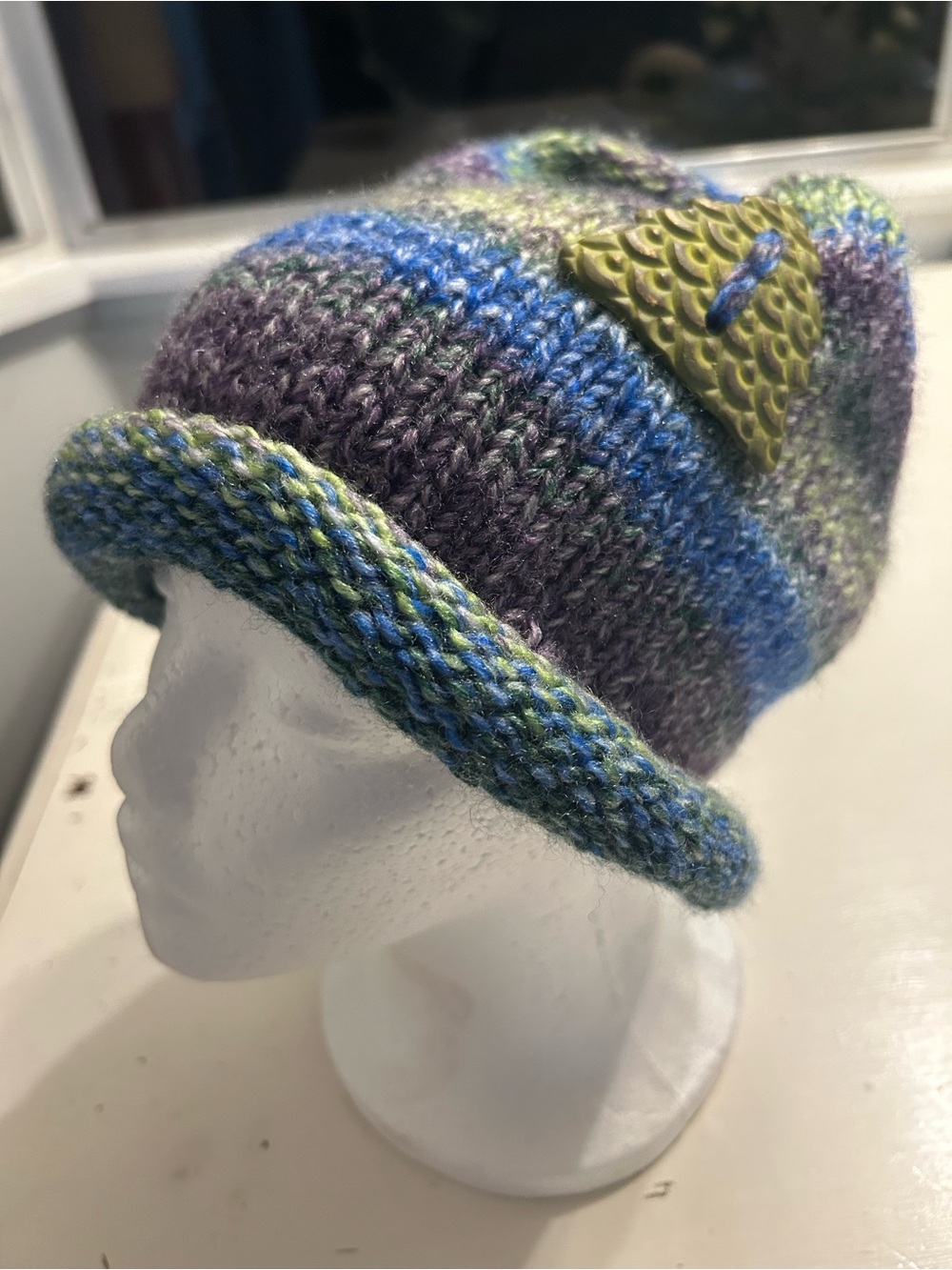 Women’s Handmade winter hat with metal tree accent